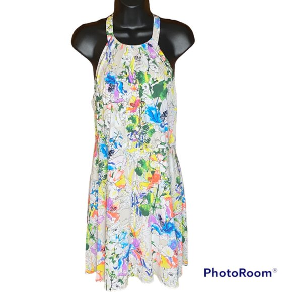 Express Neon Floral Sundress Large NEW - Picture 1 of 6